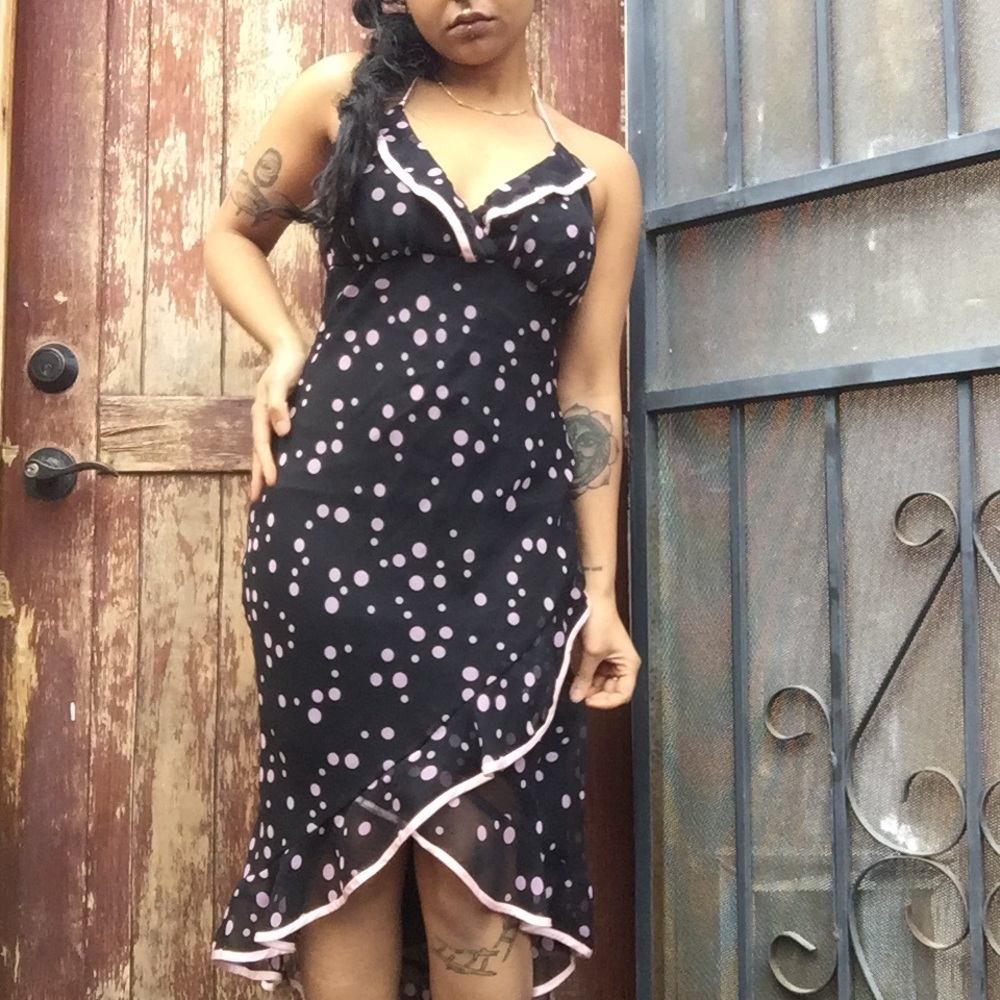 SOLD 💕Pink Dot Cocktail Dress💕 - Picture 1 of 5